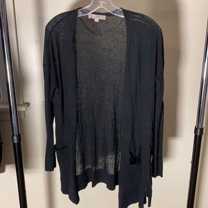 Loft | Long Knit Cardigan | M | Black
